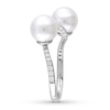 Thumbnail Image 3 of Cultured Pearl Ring 1/5 ct tw Diamonds 10K White Gold