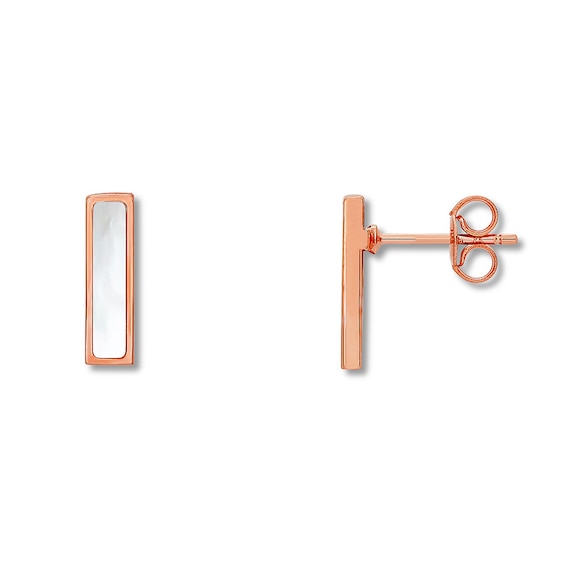 Jared Mother-of-Pearl Bar Earrings 14K Rose Gold