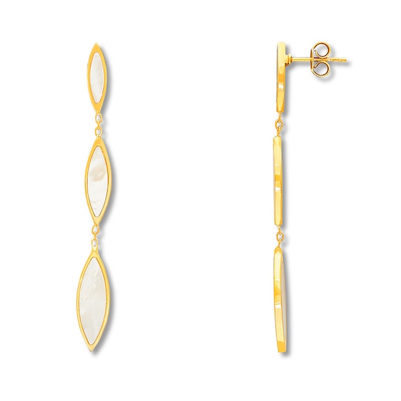 Jared Mother-of-Pearl Drop Earrings 14K Yellow Gold
