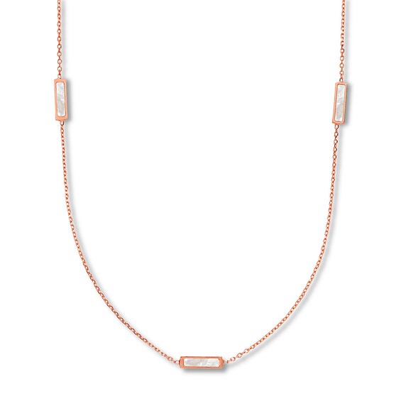 Jared Mother-of-Pearl Station Necklace 14K Rose Gold