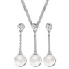 Thumbnail Image 1 of Cultured Pearl Necklace Box Set Topaz Accents Sterling Silver