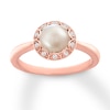 Thumbnail Image 1 of Cultured Pearl Ring 1/20 ct tw Diamonds 10K Rose Gold