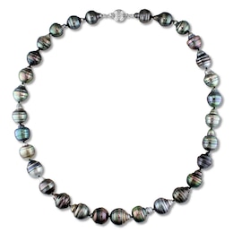 Tahitian Cultured Pearl Necklace 14K White Gold 18"