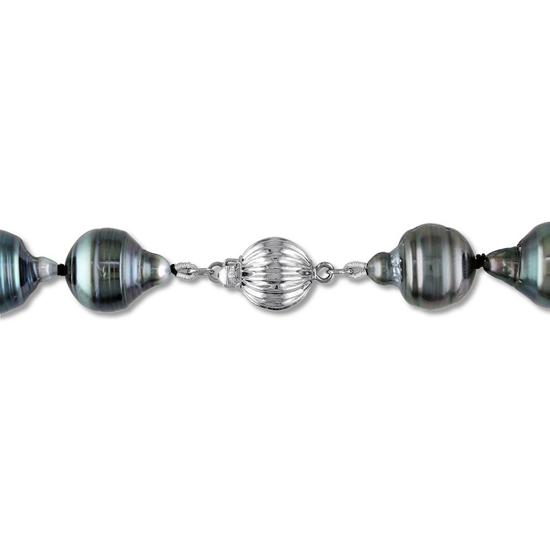 Main Image 2 of Tahitian Cultured Pearl Necklace 14K White Gold 18"