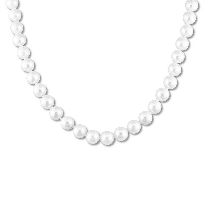 Main Image 1 of Cultured Pearl Necklace 14K Yellow Gold 23-24"