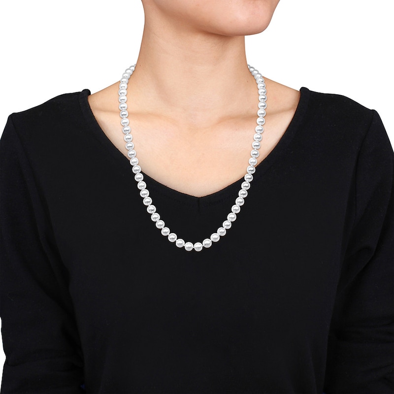 Main Image 2 of Cultured Pearl Necklace 14K Yellow Gold 23-24"