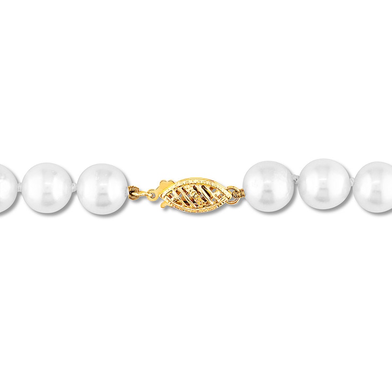 Main Image 3 of Cultured Pearl Necklace 14K Yellow Gold 23-24"