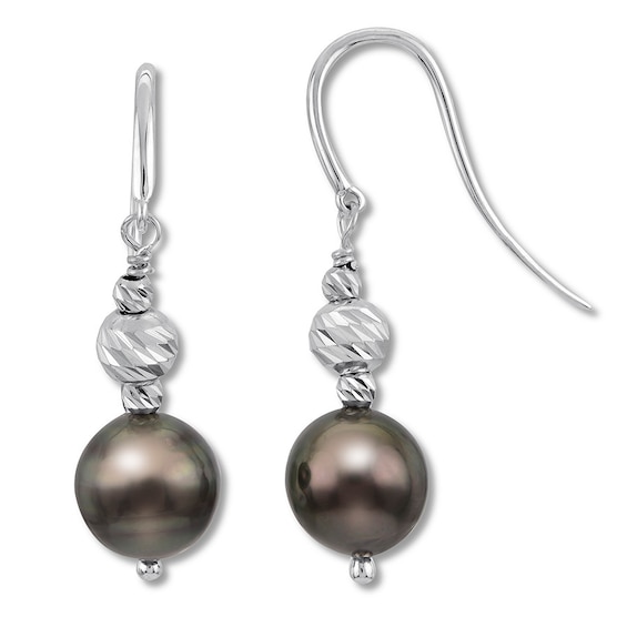 Jared Cultured Tahitian Pearl Earrings Sterling Silver