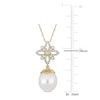 Thumbnail Image 1 of Cultured Pearl Necklace 1/4 ct tw Diamonds 14K Yellow Gold