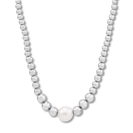 Jared Honora Cultured Pearl Necklace Sterling Silver 18";y"