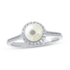 Thumbnail Image 0 of Cultured Pearl & White Topaz Ring 10K White Gold