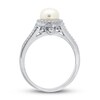 Thumbnail Image 1 of Cultured Pearl & White Topaz Ring 10K White Gold
