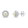 Thumbnail Image 0 of Cultured Pearl & White Topaz Earrings 10K White Gold