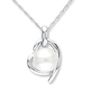 Thumbnail Image 1 of Cultured Pearl Necklace Diamond Accent Sterling Silver