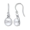 Thumbnail Image 1 of Cultured Pearl Earrings 1/20 ct tw Diamonds Sterling Silver