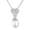 Thumbnail Image 0 of Cultured Pearl Necklace 1/20 ct tw Diamonds Sterling Silver