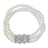 Thumbnail Image 1 of Cultured Pearl Bracelet 1/6 ct tw Diamonds Sterling Silver