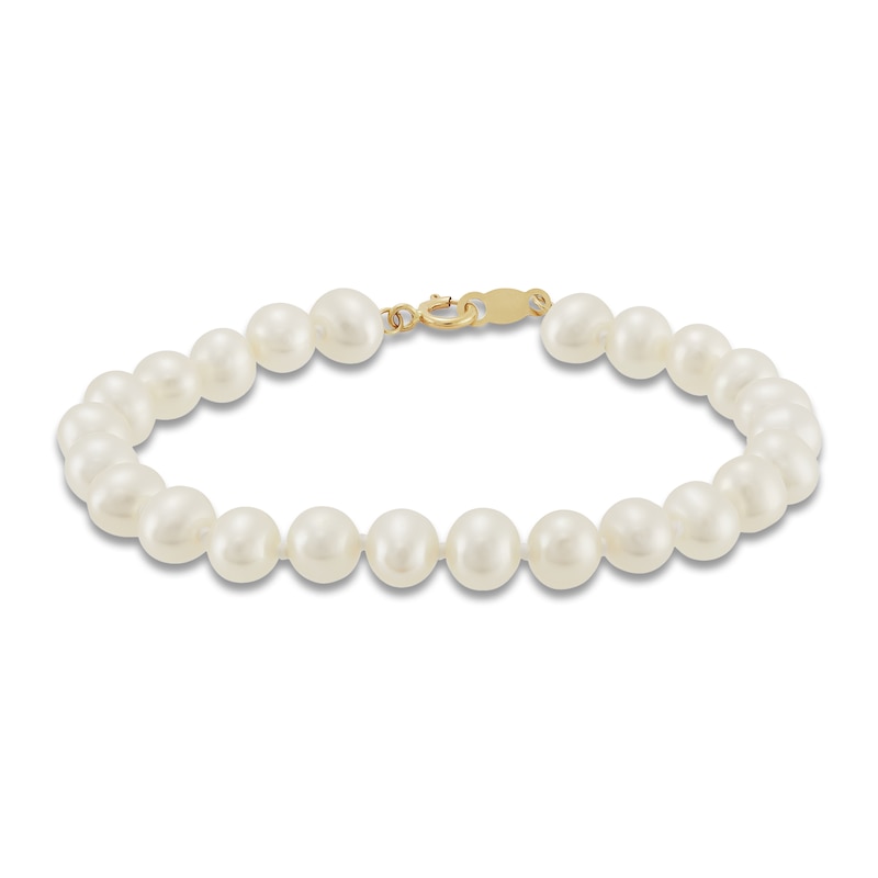 Main Image 1 of Children's Cultured Pearl Bracelet 14K Yellow Gold