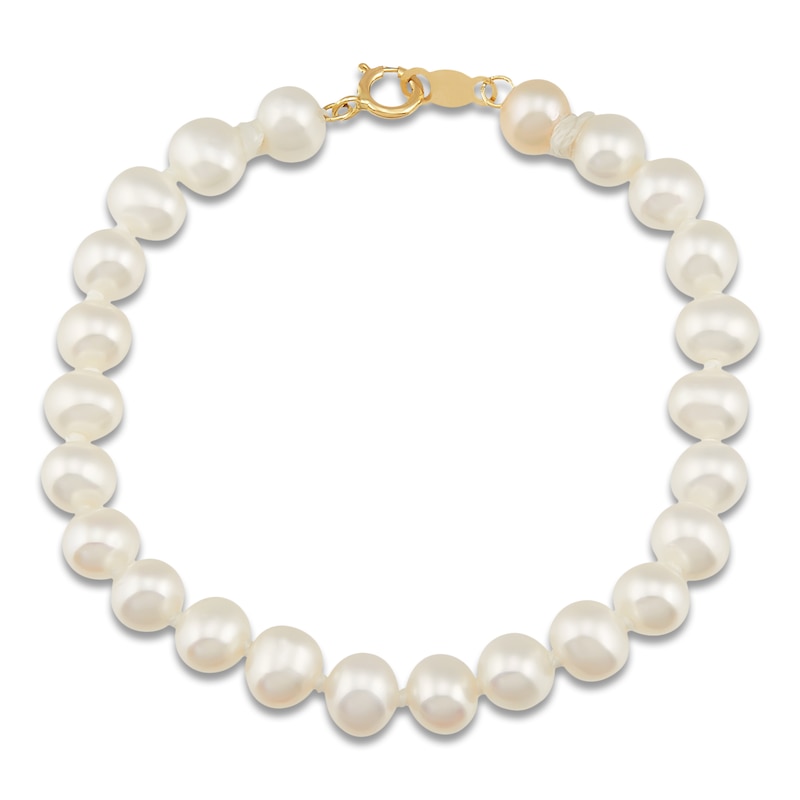 Main Image 2 of Children's Cultured Pearl Bracelet 14K Yellow Gold