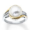 Thumbnail Image 1 of Cultured Pearl Ring 1/15 cttw Diamonds Sterling Silver/10K Yellow Gold