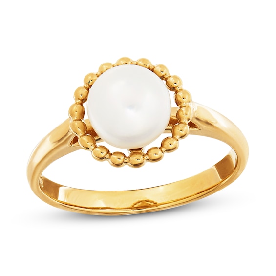 Jared Cultured Pearl Ring 10K Yellow Gold