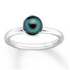 Stackable Ring Black Cultured Pearl Sterling Silver
