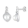 Thumbnail Image 0 of Cultured Pearl Earrings 1/10 ct tw Diamonds Sterling Silver