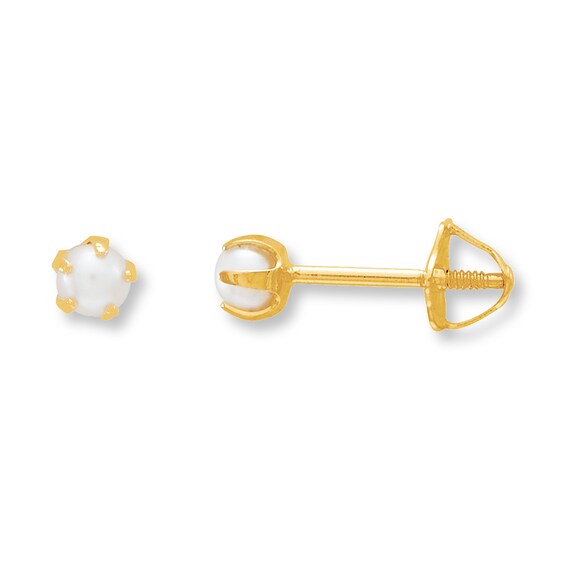 Jared Cultured Pearl Earrings 14K Yellow Gold
