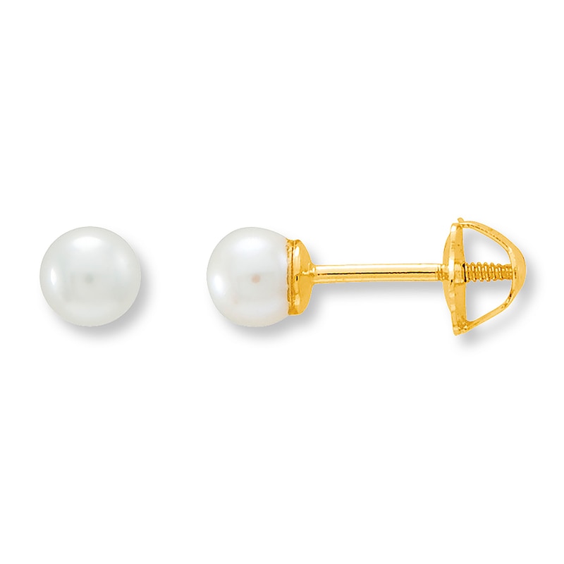 Main Image 1 of Cultured Pearl Earrings 14K Yellow Gold