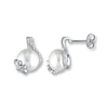 Thumbnail Image 0 of Cultured Pearl Earrings 1/10 ct tw Diamonds Sterling Silver