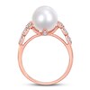 Cultured Pearl & Diamond Ring 1/6 ct tw 10K Rose Gold