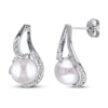 Thumbnail Image 1 of Cultured Pearl & Diamond Earrings 1/20 ct tw Sterling Silver
