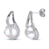 Thumbnail Image 0 of Cultured Pearl & Diamond Earrings 1/20 ct tw Sterling Silver