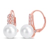 Thumbnail Image 1 of Cultured Pearl & Diamond Earrings 1/6 ct tw 10K Rose Gold