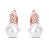 Thumbnail Image 1 of Cultured Pearl & Diamond Earrings 1/6 ct tw 10K Rose Gold
