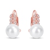 Thumbnail Image 2 of Cultured Pearl & Diamond Earrings 1/6 ct tw 10K Rose Gold