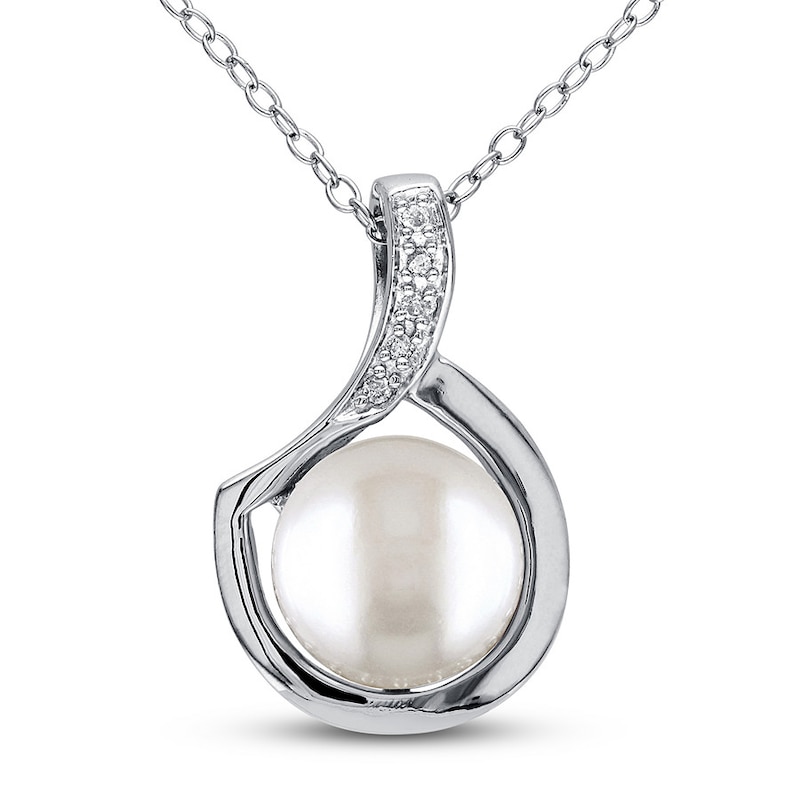 Cultured Pearl Necklace Diamond Accent Sterling Silver | Jared