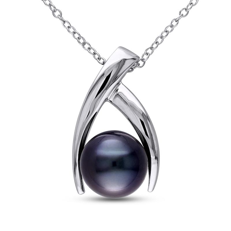 Main Image 1 of Tahitian Cultured Pearl Necklace Sterling Silver