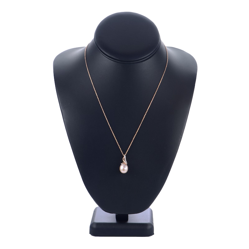 Main Image 2 of Cultured Pearl/Natural Topaz Necklace 10K Rose Gold