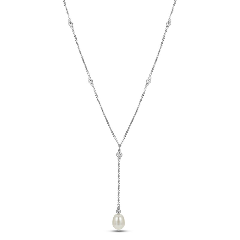 Main Image 1 of Cultured Pearl Beaded Y Necklace Sterling Silver