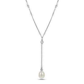 Cultured Pearl Beaded Y Necklace Sterling Silver | Jared