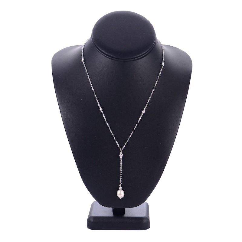 Main Image 3 of Cultured Pearl Beaded Y Necklace Sterling Silver