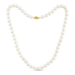 Cultured Pearl Necklace 14K Yellow Gold 20"