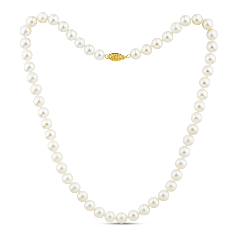 Main Image 1 of Cultured Pearl Necklace 14K Yellow Gold 20"