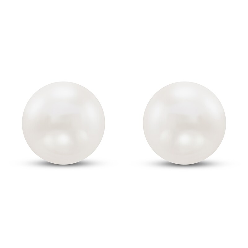 Main Image 3 of Cultured Pearl Stud Earrings 14K Yellow Gold 10.5mm