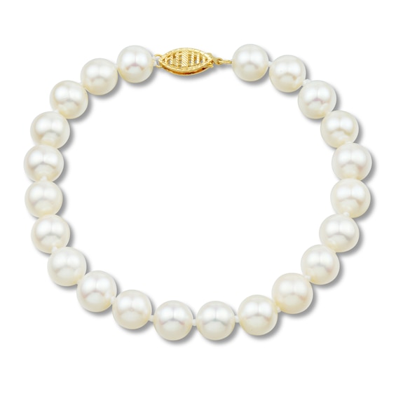 Gold Plated White Freshwater Pearl Strand Bracelet – Eusharon