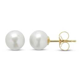 Cultured Pearl Stud Earrings 14K Yellow Gold 6.0mm