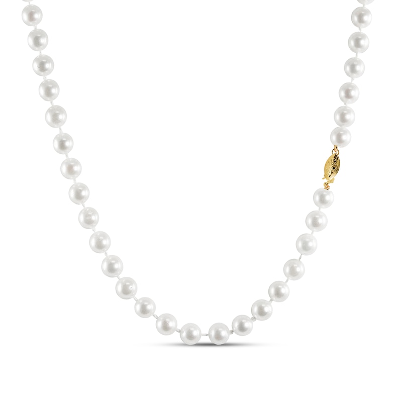 Cultured Pearl Strand Necklace 14K Yellow Gold