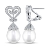 Thumbnail Image 0 of Cultured Pearl Earrings 1/20 ct tw Diamonds Sterling Silver