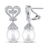 Thumbnail Image 1 of Cultured Pearl Earrings 1/20 ct tw Diamonds Sterling Silver
